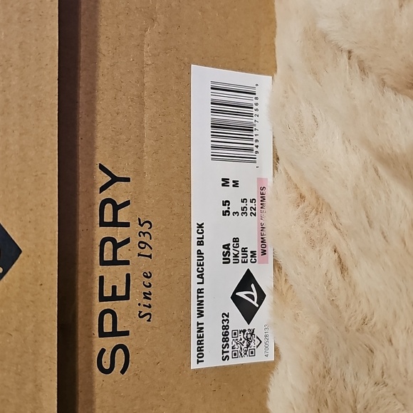 SPERRY- Women's Black Leather Torrent Winter Lace-Up Boots NWT. SIZE 5.5M - Picture 3 of 11